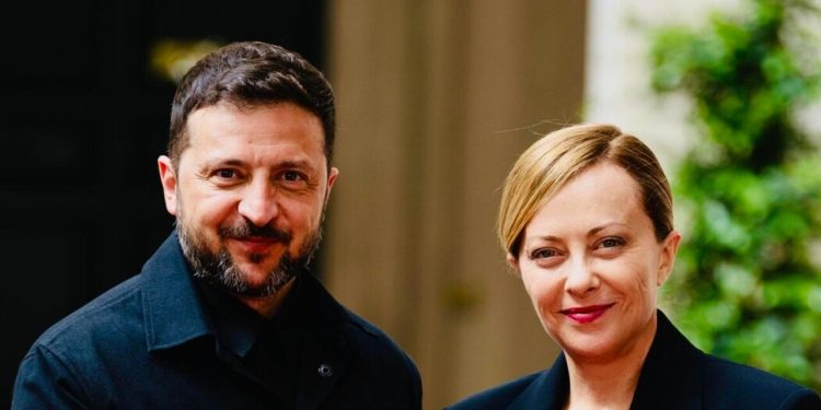 دیدار ملونی با زلنسکی در رم و استقبال از آمادگی کییف برای برقراری آتش بس